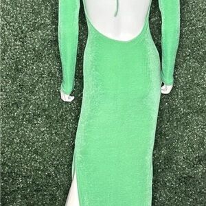 Peppermayo Vibrant Green Backless Dress
